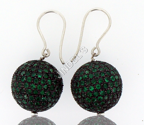 Green Tourmaline Diamond Earrings