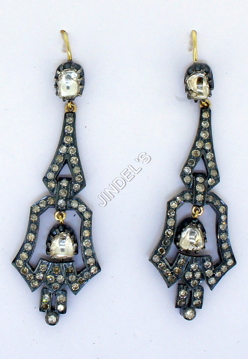 Pave Halo Dangle Earrings