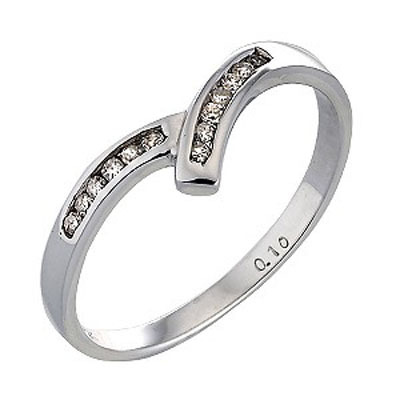 Ag Real Diamond Fancy White Gold Plating  Band  Ring # AGSR0085