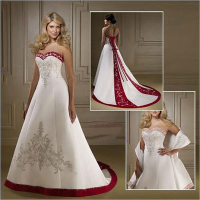 Red and White Wedding Gowns