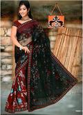 Net Foil Print Fancy Embroidered Sarees