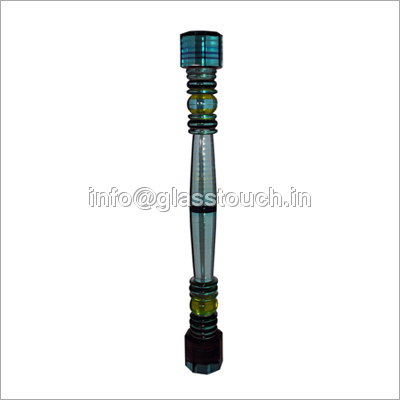 Glass Touch Temple - Glass Metal, 72 Inch Height, 4 Inch Diameter, Blue | Elegant Design, Touch Sensitive, Easy Installation