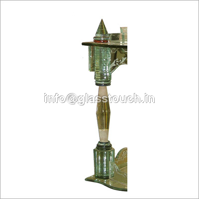 Glass Touch Temple - Glass & Wood, 30x15x10cm, Green | Elegant Design, Durable Material, Easy Installation, Space Saving