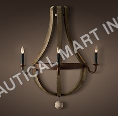 Wine Barrel 3-arm Wall Sconce