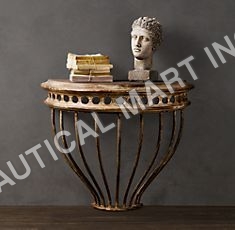 CAST IRON DEMILUNE CONSOLE TABLE By Nautical Mart Inc.