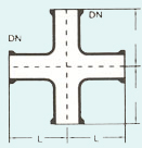 Equal Crosses - DN 25 to 150 Length 100 to 250 Four-Way Connections Equal Distribution Durable Material Easy Installation