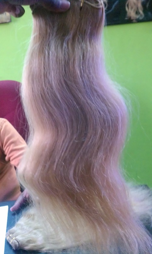 White Wavy Hair - 100% Human Hair, Varied Lengths, White | Soft Texture, Durable, Tangle-Free, Washable, Clip-in Style