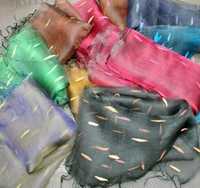 Silk Organza Stoles With Slubs