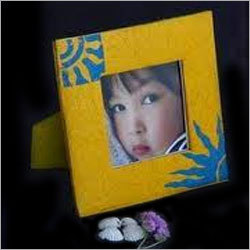 Photo Frame - Kraft Paper Variable Sizes Yellow Hand-Painted | Matte Finish Handcrafted Lightweight Durable Attractive Design