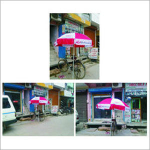 Umbrella Signages - Polyester 8ft Diameter Red, Steel Frame | Durable, Easy Assembly, Weatherproof, Customizable