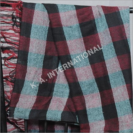 Rayon Soft 100 % Wool Yarn Dyed Check Fabric