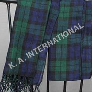 Rayon Printed 100 % Wool Yarn Dyed Check Fabric 