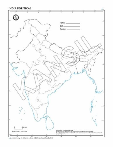 India with states desk Outline Map - 