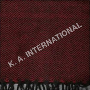 Red Black Wool Herringbone Throw Blanket