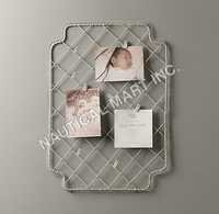 Metal Card Holder - 12 X 16 Inches, Matte White Finish, Geometric Rectangular Design, Lightweight 1.5 Lbs