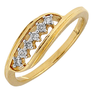 Ag Real Diamond Six Stones Charm Fashion Ring # AGSR0125
