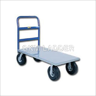 Heavy Duty Platform Trolley - Steel Material, 4x2 / 5x3 / 6x4 Feet Sizes, Blue Color | Durable, Easy Maneuverability, Efficient Transport, High Load Capacity