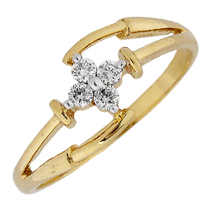 Ag Real Diamond Four Stones Glamorous Fashion Ring # AGSR0126
