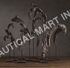 CAST ACANTHUS LEAVES ON STANDS
