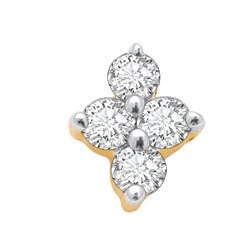 Ag Real Diamond Pressure Set Fancy Shape Nose Ring # AGSNO004