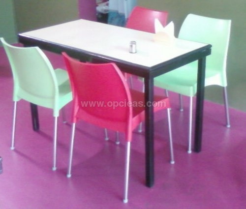 Cafeteria desk with chairs