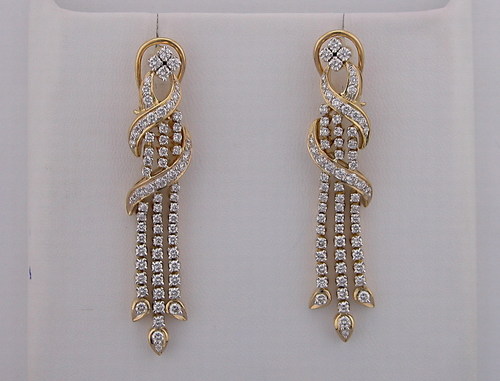 2.50 CT DIAMOND YELLOW GOLD EARRINGS # INTE021