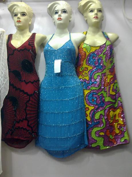 Beaded Work Short Dress Garments
