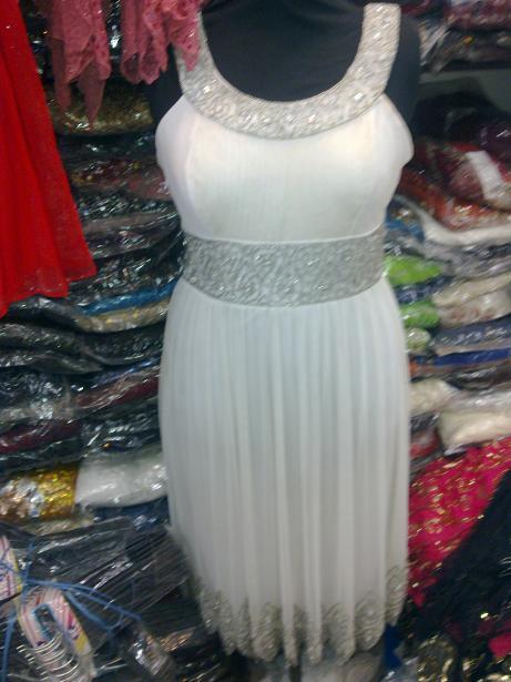 Beaded Work Short Dress Garments