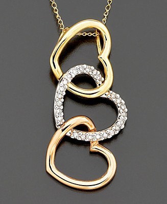 1/3 CT HEART OF LIFE 14K GOLD DIAMOND PENDANTS