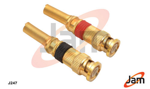 BNC PLUG WITH METAL CAP & SPRING ( FULL GOLD PLATE