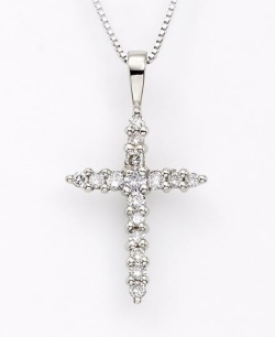 1/2 CT CROSS OF LIFE 14K GOLD DIAMOND PENDANTS