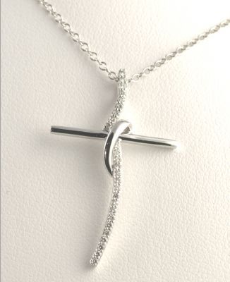1/4 CT CROSS OF LIFE 14K GOLD DIAMOND PENDANTS