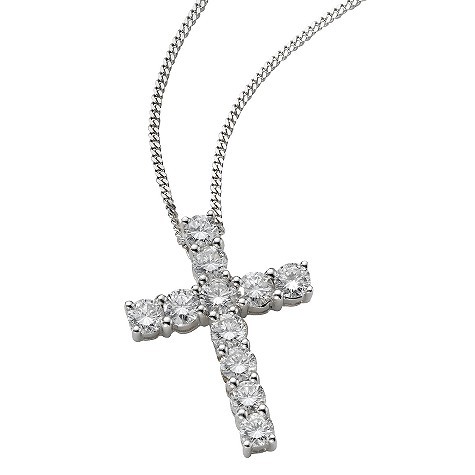 1/2 CT CROSS OF LIFE 14K GOLD DIAMOND PENDANTS