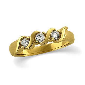 1/3 CT THREE STONE OF LIFE 14K GOLD DIAMOND RING