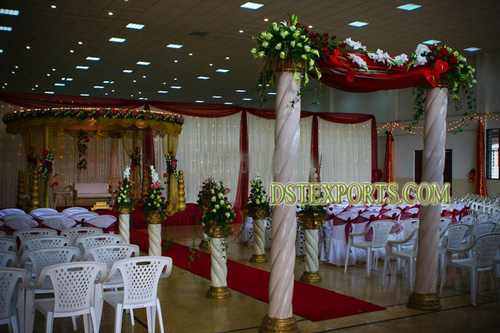 Wedding Fiber Pillars - Fiber, Variable Height, White, Smooth Finish | Durable, Lightweight, Elegant, Easy Assembly