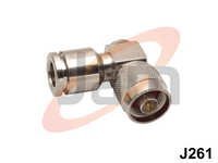 N Male Right Angle Clamp Type For Lmr-400 Cable - Brass Body, Ptfe Insulator, Silver, 1500v Rms Rating