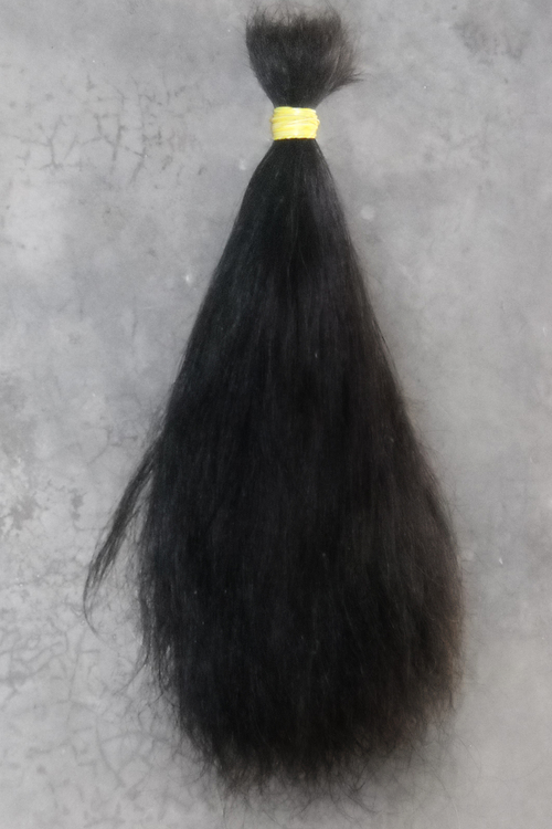 NON REMY SINGLE DRAWN HAIR - Human Hair, 6"-30" Length, Natural Black | Durable, Consistent Length, Versatile Use, Straight Texture