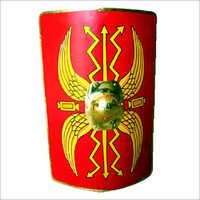 Medieval Armor Shield - Steel, 24" X 18", Red Polished Finish | Lightweight 5 Lbs, Rectangular Shape, Leather Grip