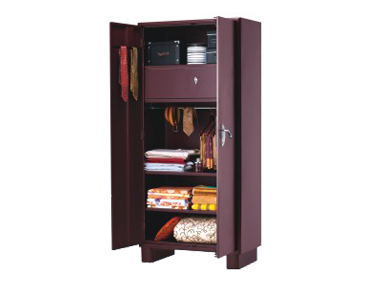 Wardrobe - Steel, 72x40x20 Inches, Brown | 2 Doors, 4 Shelves, Ample Storage, Durable Material, Easy Assembly, Elegant Design, Space Saving