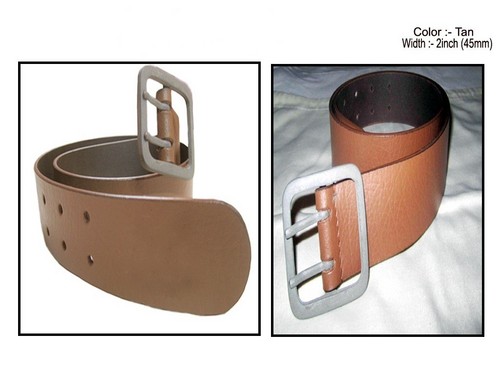 Leather Belt - Genuine Leather 4cm Brown, Metal Buckle, Durable, Azzo Free