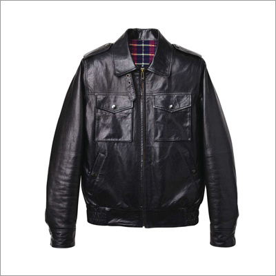 Men Jacket - Leather, Multiple Sizes, Black | Zipper Closure, Stylish Design, Weatherproof, Multiple Pockets, Polyester Lining