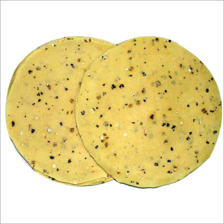 Pappad - Rice Flour 10cm Diameter Light Yellow | Crispy Thin Spicy Cumin Flavor Savory Snack