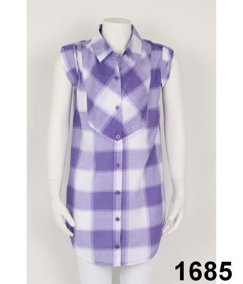 100% Cotton Yarn Dyed Check Girls Tunic