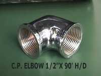 C.p Elbow Female Fittings - Brass, 1/2 & 3/4 Inch, Chrome Plated | 90-degree, Polished Finish