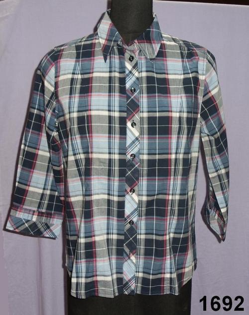 100% Cotton Yarn Dyed Check Woven Ladies Shirt
