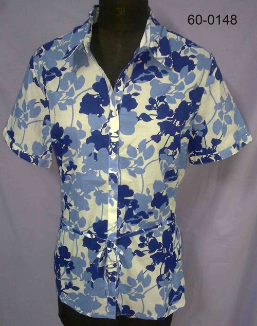100% Cotton P/L Woven Ladies Print Blouse w Strap