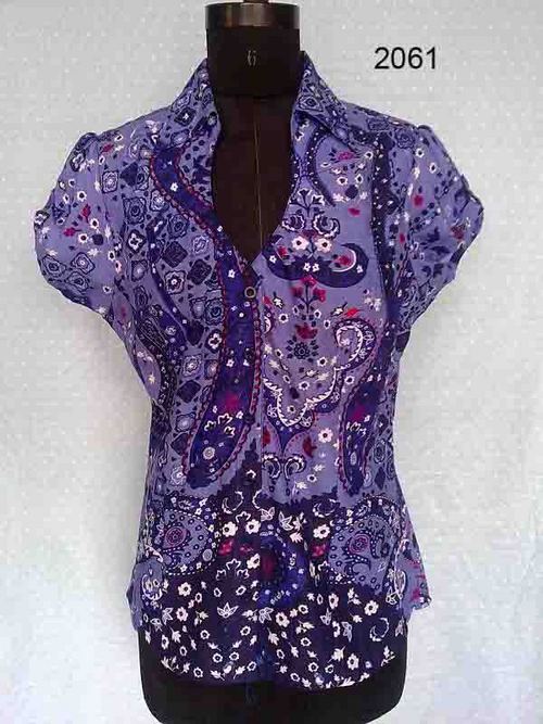 100% Polyester P/L Woven Ladies Print Blouse