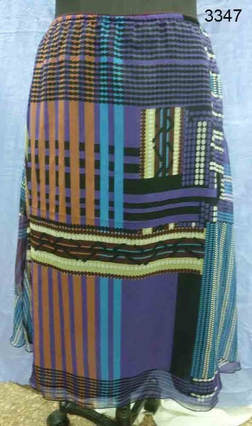 100% Polyester P/L Woven Ladies Print Long Skirt
