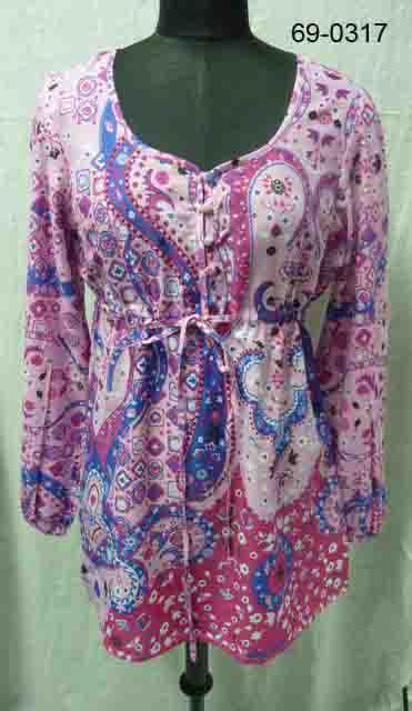 100% Cotton P/L Woven Ladies Print Blouse