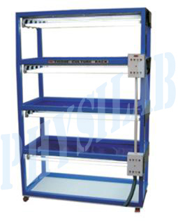 TISSUE CULTURE RACK - MS Pipe Frame 48x18 Inches, Adjustable Shelves 16-Inch Spacing, Energy Efficient Lighting System, Mobile Design with Castors - Humidity Control